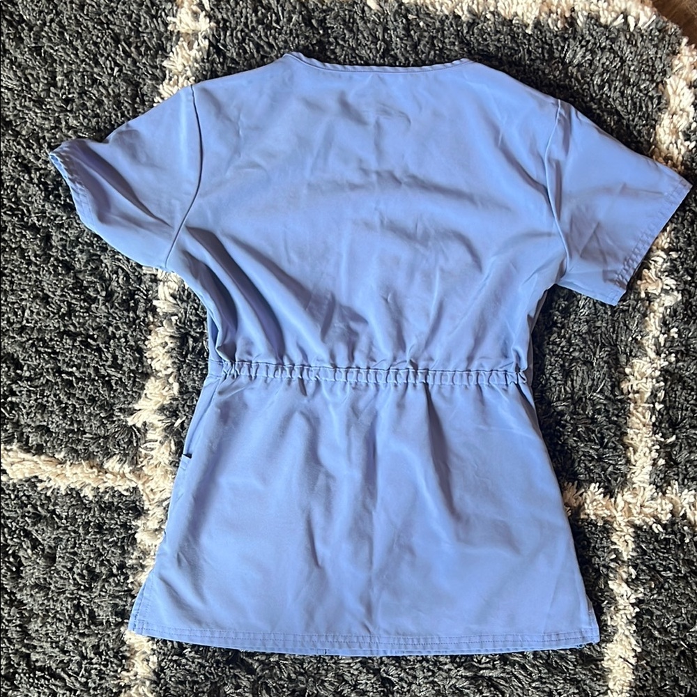 Cherokee Perfect Stretch Green and Purple/Blue Scrub Tops - Picture 3 of 6